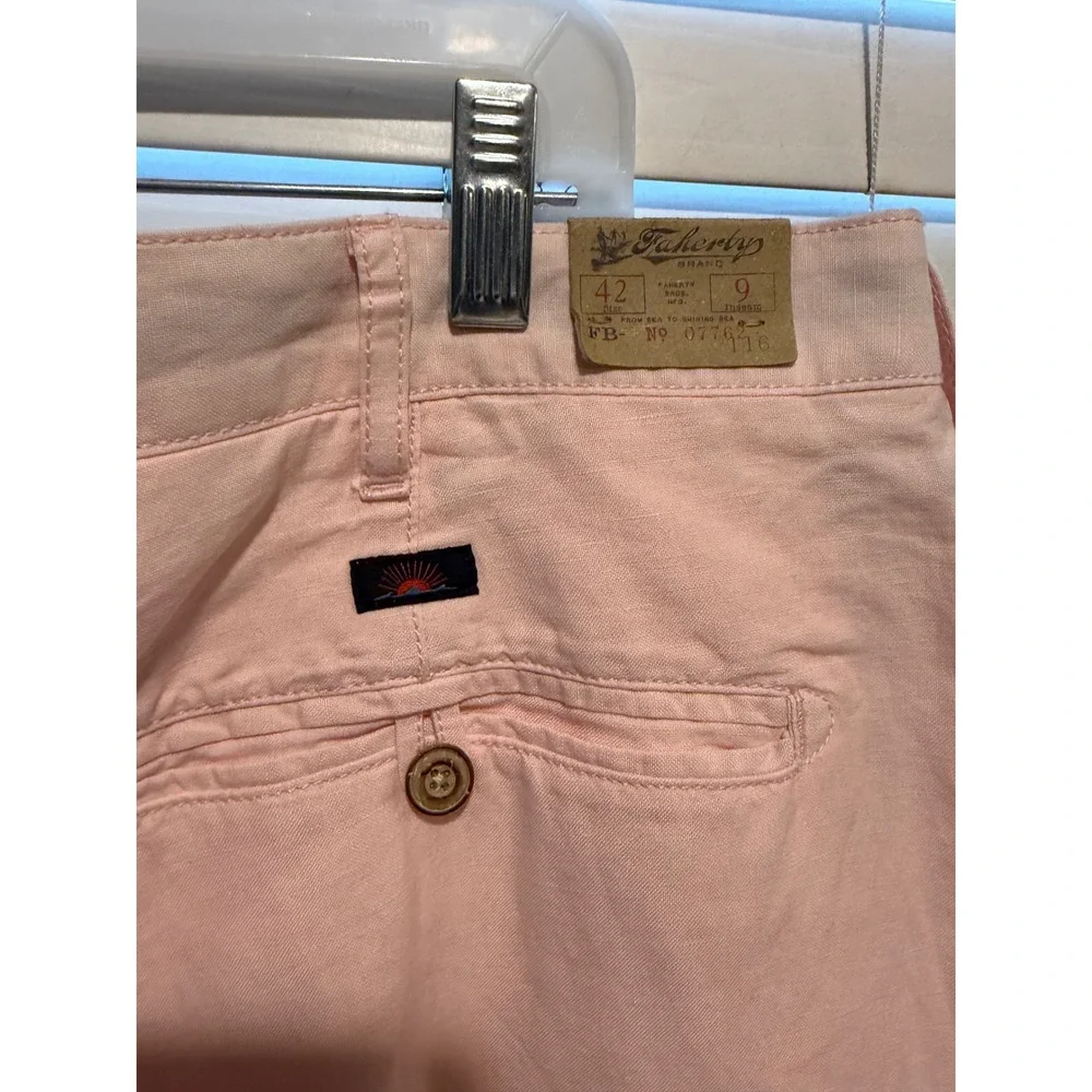 FAHERTY BRAND Mens Peach Linen Cotton Blend‎ Casual Shorts Size 42